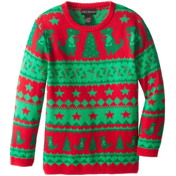 •SOLD• Alex Stevens Dinosaur Christmas Sweater - Picture 2 of 8